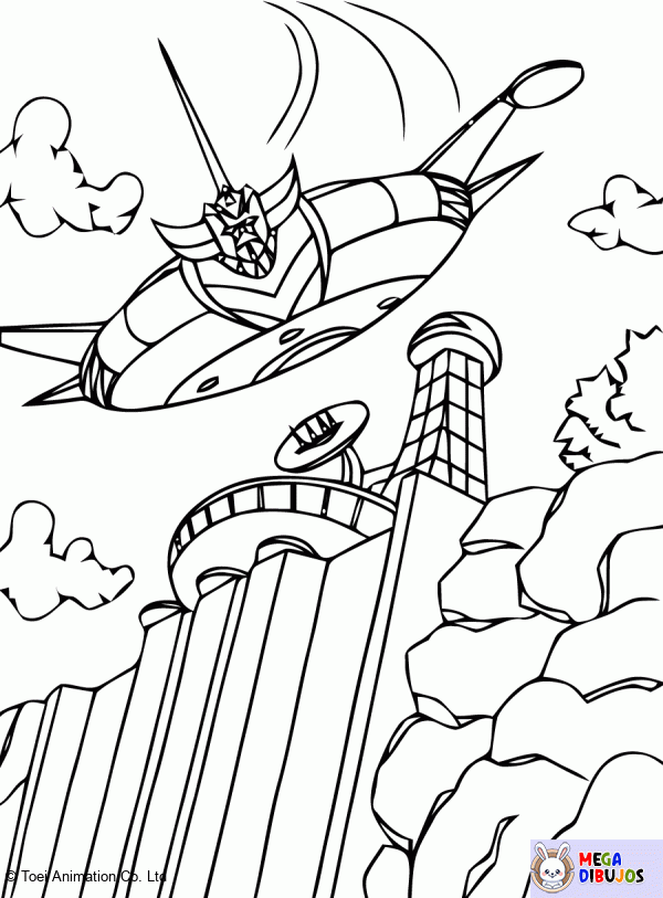 Dibujo para colorear Grendizer en su nave