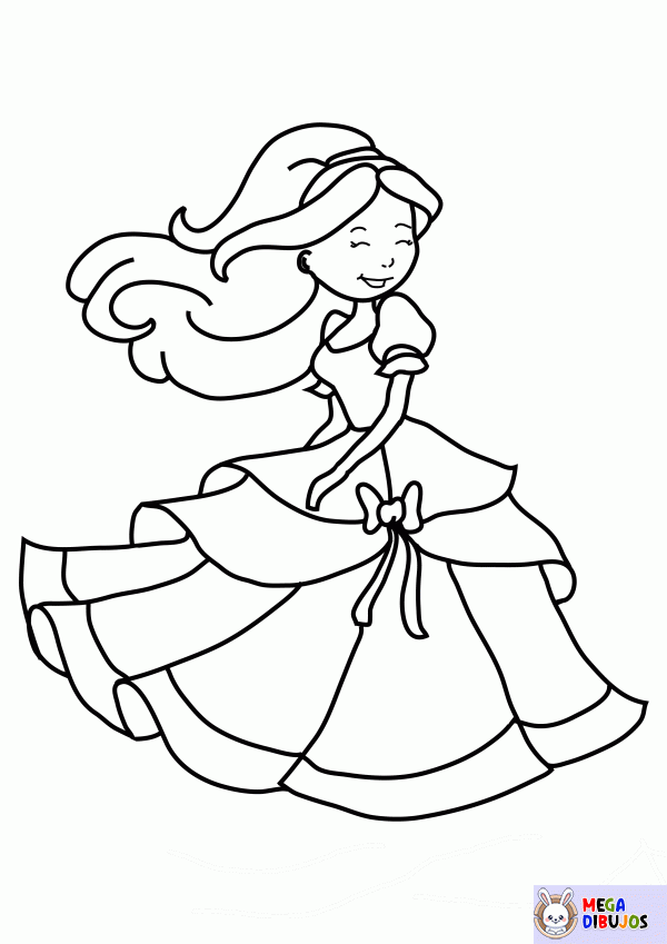 Dibujo para colorear Princesa bailarina