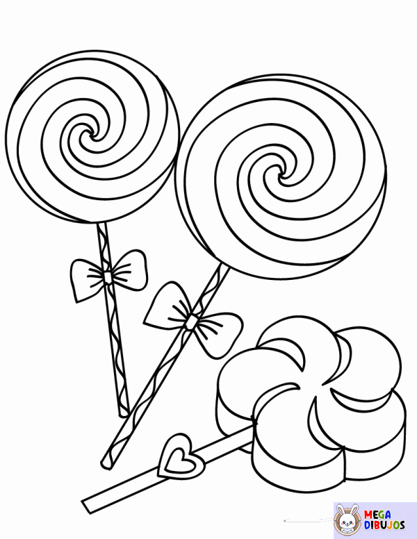 Dibujo para colorear Piruletas de remolino
