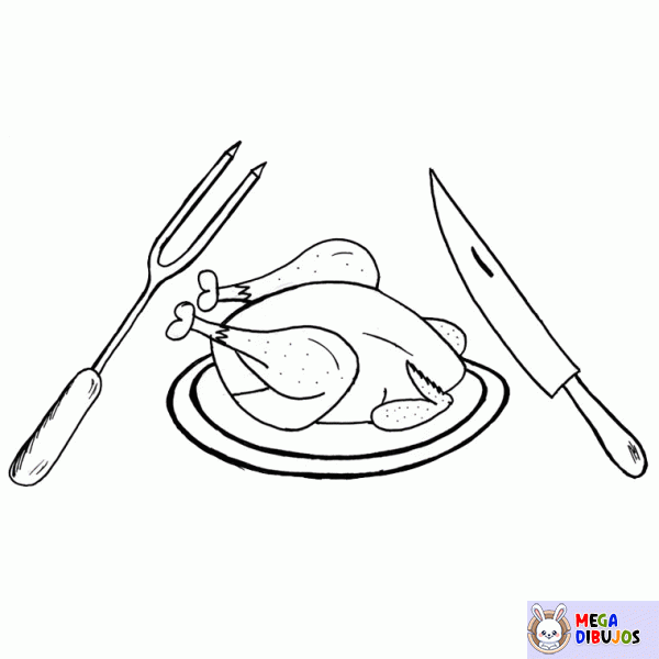 Dibujo para colorear Pollo asado