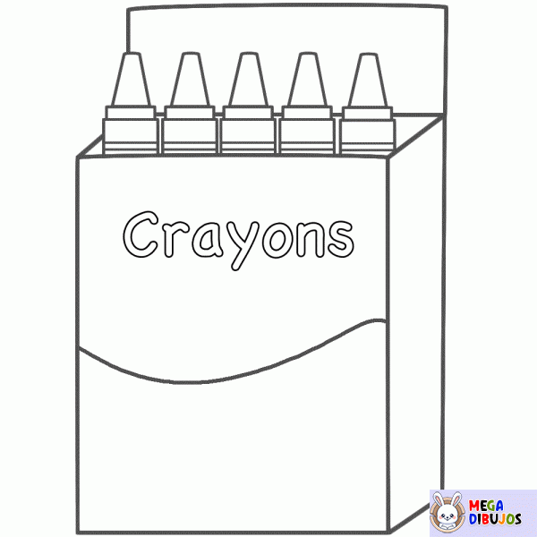 Dibujo para colorear Caja de crayones de cera