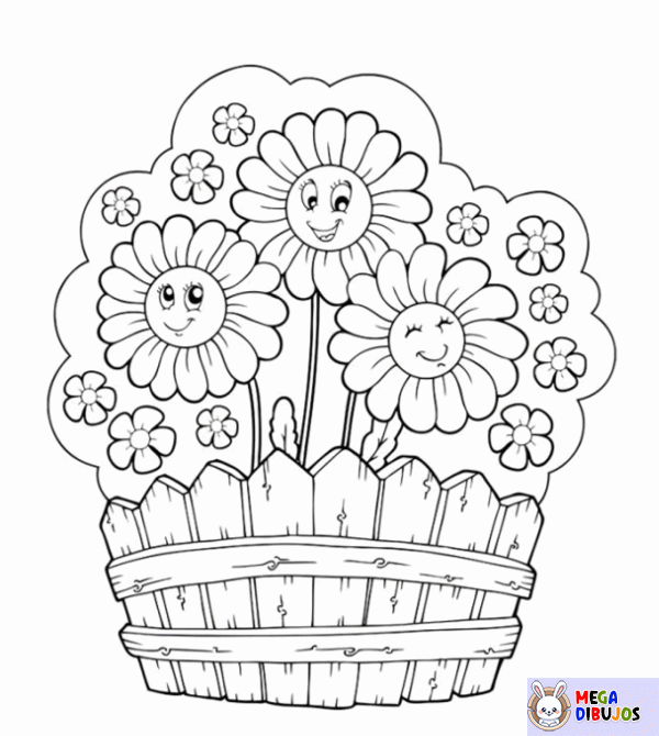 Dibujo para colorear Bonitas margaritas