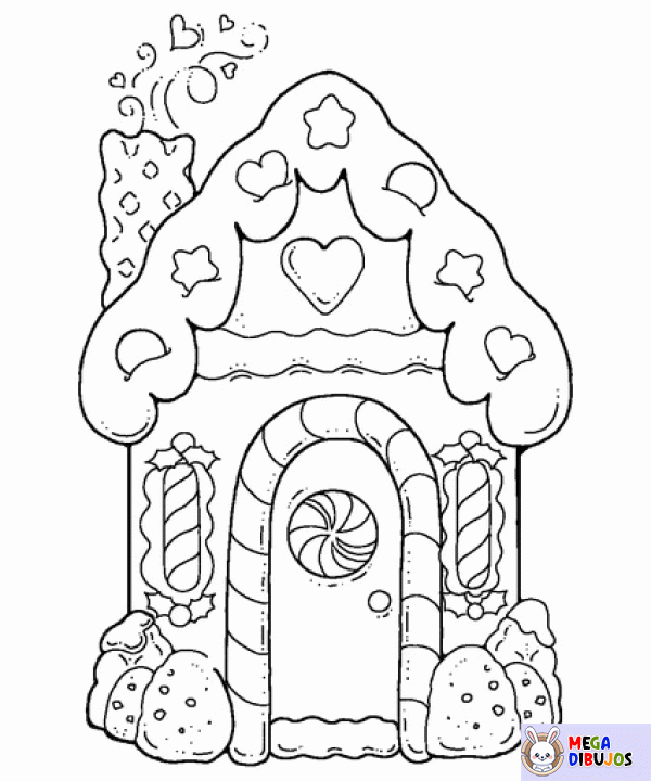 Dibujo para colorear Casa de jengibre