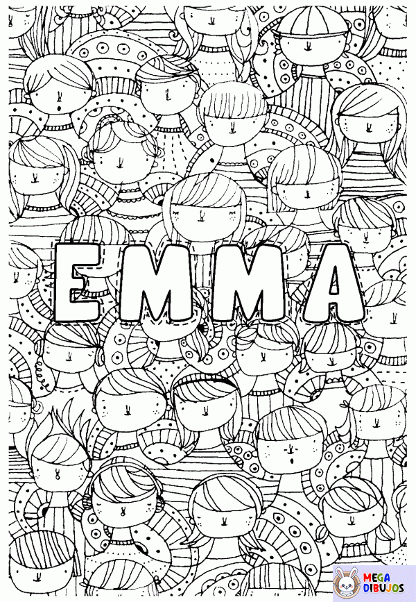 Dibujo para colorear Dibujo para colorear antiestrés nombre - Emma