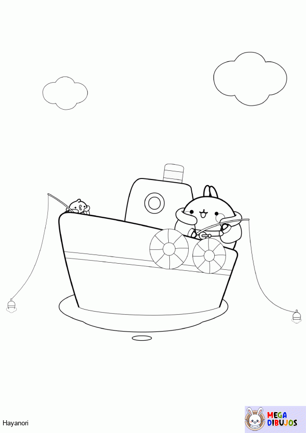 Dibujo para colorear Pescador molang