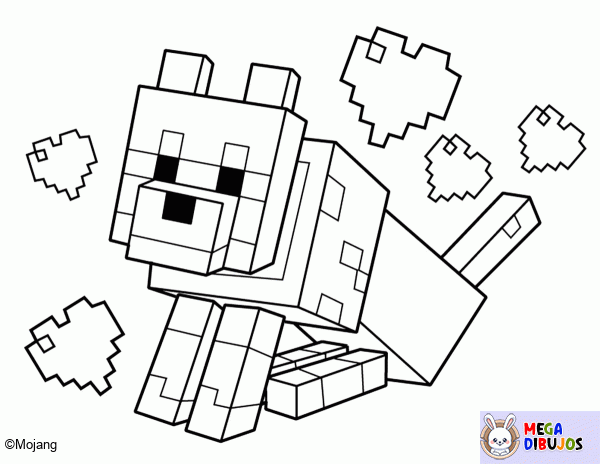 Dibujo para colorear Perro minecraft