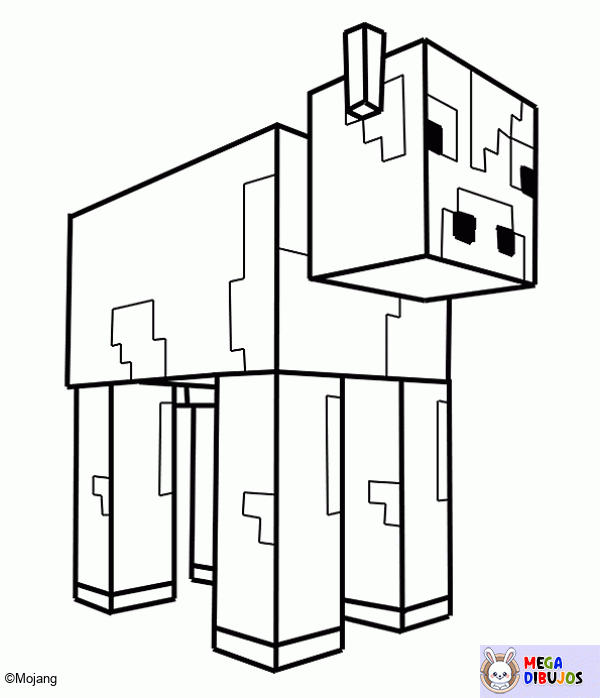 Dibujo para colorear Vaca minecraft