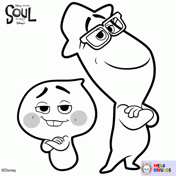 Dibujo para colorear Joe Gardner y 22-Soul