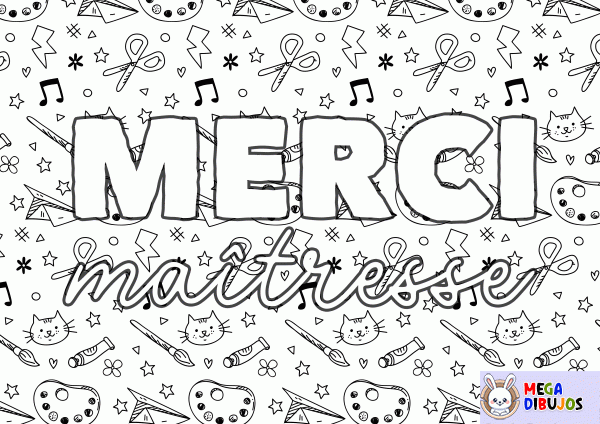 Dibujo para colorear Gracias señora
