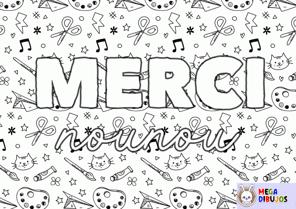 Dibujo para colorear Gracias niñera