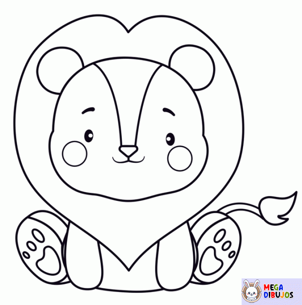 Dibujo para colorear León de la sabana