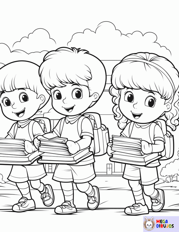 Dibujo para colorear Día de escuela
