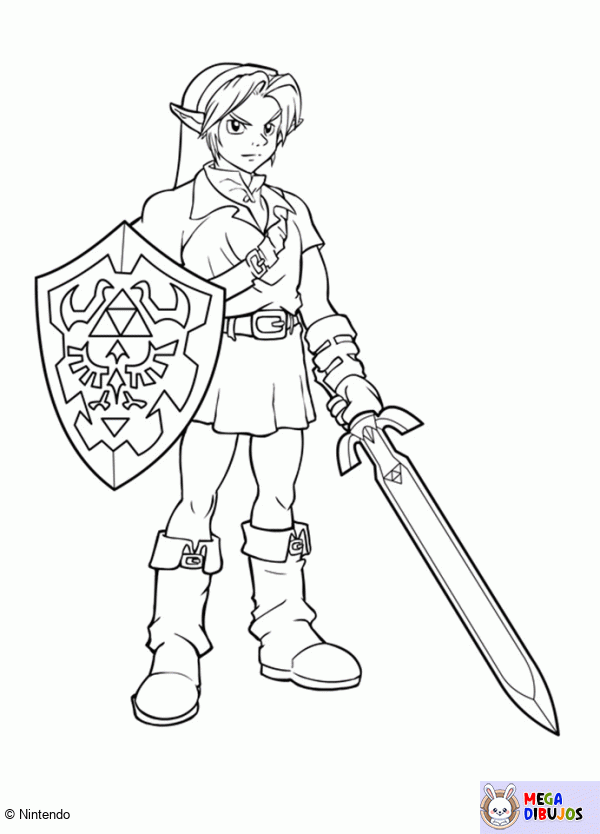 Dibujo para colorear Dibujo para colorear Zelda - Enlace