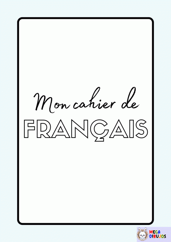 Dibujo para colorear Portada del cuaderno francés