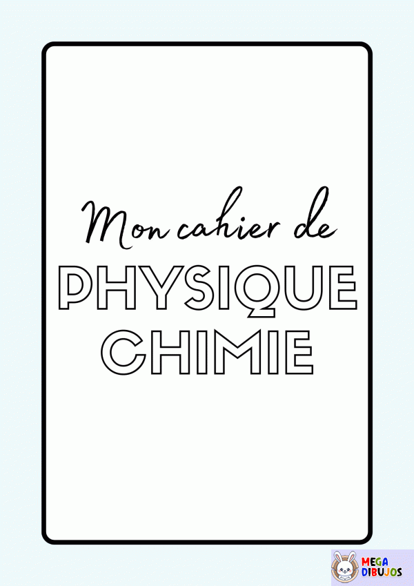 Dibujo para colorear Portada del cuaderno de química física