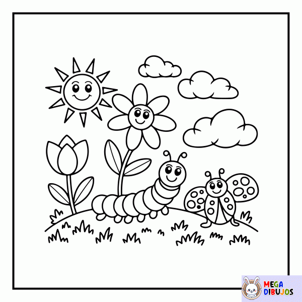 Dibujo para colorear Primavera - 2