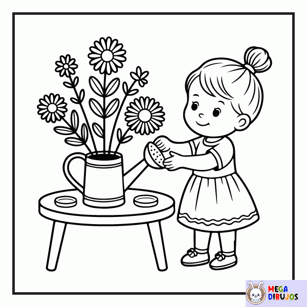 Dibujo para colorear Femenino - Primavera 7