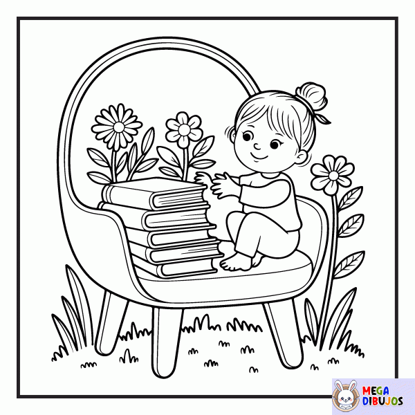 Dibujo para colorear Femenino - Primavera 8