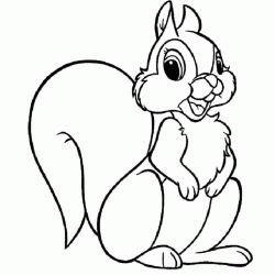 Dibujo para colorear Se&ntilde;orita ardilla