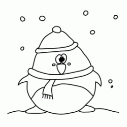 Dibujo para colorear Pinguino bajo la nieve