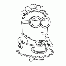 Dibujo para colorear Se&ntilde;ora minion