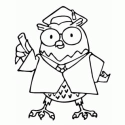 Dibujo para colorear Maestro de escuela b&uacute;ho