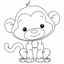 Dibujo para colorear Peque&ntilde;o mono