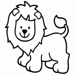 Dibujo para colorear Le&oacute;n sonriente