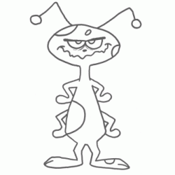Dibujo para colorear Alien gruñón