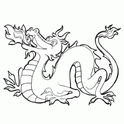 Dibujo para colorear Dragon Chino
