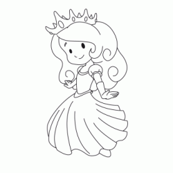 Dibujo para colorear Princesa sonriente