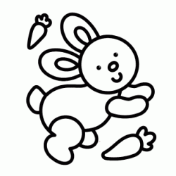 Dibujo para colorear Conejo y zanahoria