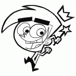 Dibujo para colorear Timmy y su varita