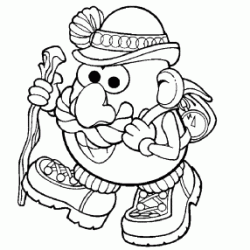 Dibujo para colorear Mr Potato Head se va de excursión