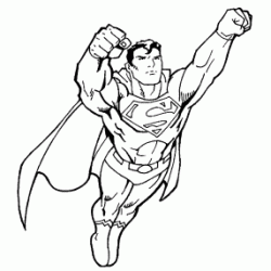 Dibujo para colorear ¡Vuela, Supermán!