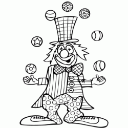 Dibujo para colorear Payaso haciendo malabares
