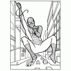 Dibujo para colorear Spiderman al rescate