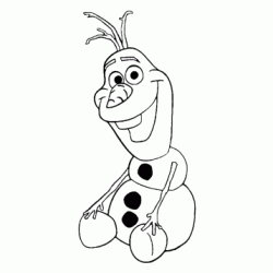 Dibujo para colorear Olaf, el mu&ntilde;eco de nieve feliz