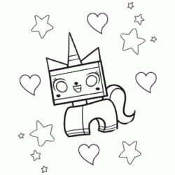 Dibujo para colorear Unikitty, el unicornio de Lego