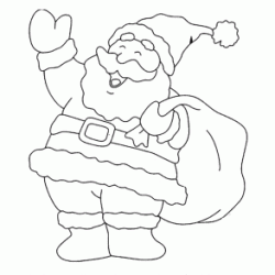 Dibujo para colorear Papá Noel y su saco