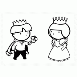 Dibujo para colorear Principe y Princesa