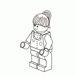 Dibujo para colorear Lego mujer polic&iacute;a