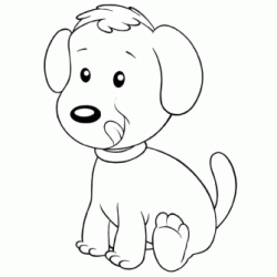 Dibujo para colorear Perro sentado