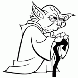 Dibujo para colorear Yoda