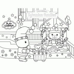 Dibujo para colorear Taller de papa noel