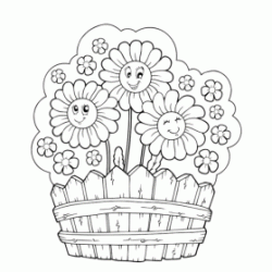 Dibujo para colorear Bonitas margaritas
