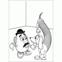 Dibujo para colorear Zig Zag y Mr. Potato Head