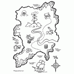 Dibujo para colorear Mapa del tesoro
