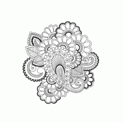 Dibujo para colorear Mandalas de flores