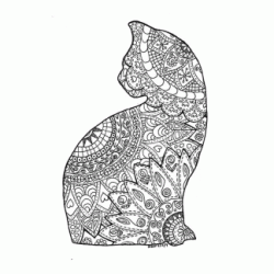 Dibujo para colorear Gato mandala